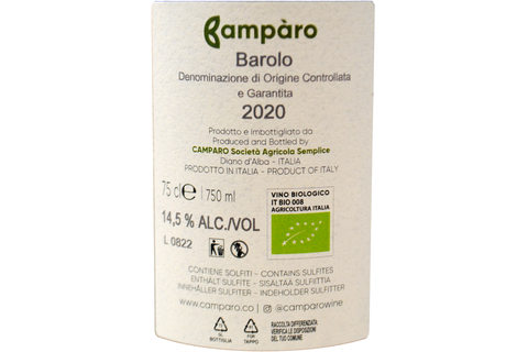 LANGHE NEBBIOLO DOC "COSI" 2020 - ENTREPRISE AGRICOLE CAMPARO