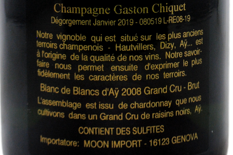Champagne Brut "Blanc de Blancs d'Ay" 2008 - Gaston Chiquet