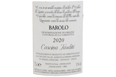 BAROLO DOCG CERVIANO-MERLI "CASCINA TARDITI" 2020 - COGLI L'ATTIMO