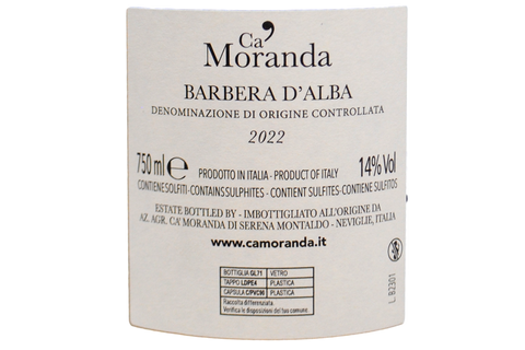 BARBERA D'ALBA DOC "CATLININ" 2022 - CA' MORANDA