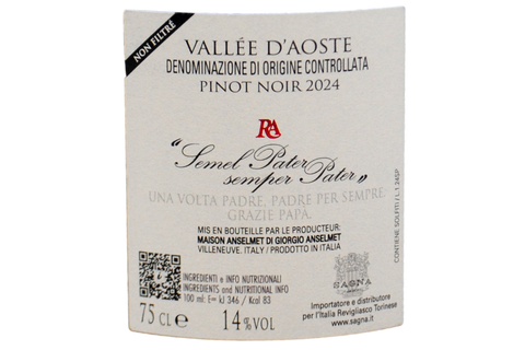 VALLEE D'AOSTE PINOT NOIR DOC "SEMEL PATER..." 2024 - ANSELMET