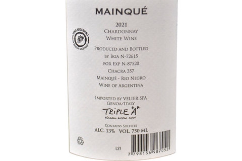 CHARDONNAY "MAINQUE" 2021 - BODEGA CHACRA