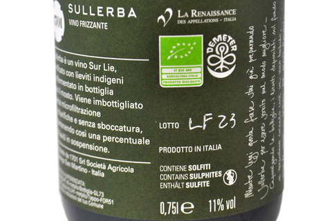 VINO FRIZZANTE BIODINAMICO BLANC DE BLANCS "SULLERBA" - 1701 SOCIETA' AGRICOLA
