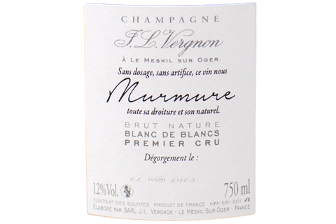 CHAMPAGNE PREMIER CRU BRUT NATURE BLANC DE BLANCS "MURMURE" - J. L. VERGNON