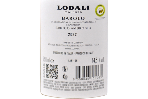 BAROLO DOCG BRICCO AMBROGIO 2022 - WALTER LODALI