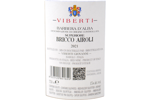 BARBERA D'ALBA SUPERIORE DOC "BRICCO AIROLI" 2021 - GIOVANNI VIBERTI