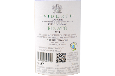 LANGHE CHARDONNAY DOC "RINATO" 2024 - GIOVANNI VIBERTI
