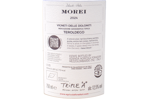 VIGNETI DELLE DOLOMITI IGT TEROLDEGO BIO "MOREI" 2024 - FORADORI