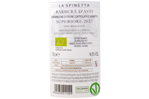 BARBERA D'ASTI SUPERIORE BIO DOCG "CA' DI PIAN" 2023 - LA SPINETTA RIVETTI