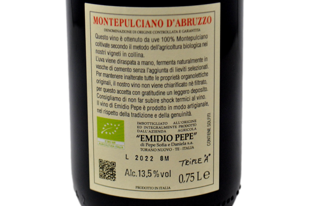 MONTEPULCIANO D'ABRUZZO COLLINE TERAMANE DOCG 2022 - EMIDIO PEPE