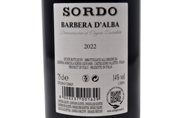 BARBERA D'ALBA DOC 2022 - SORDO