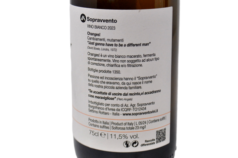 VINO BIANCO "CHANGES!" 2023 - SOPRAVVENTO (1350 Bottiglie Prodotte)