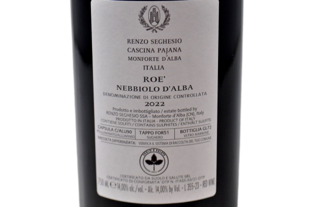 NEBBIOLO D'ALBA DOC "ROE" 2022 - RENZO SEGHESIO