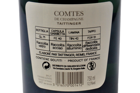 CHAMPAGNE GRAND CRU BRUT BLANC DE BLANCS "COMTES DE CHAMPAGNE" 2013 - TAITTINGER