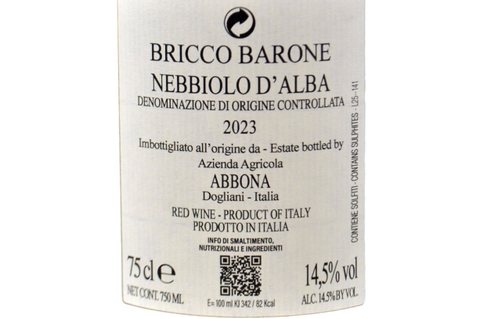 NEBBIOLO D'ALBA DOC "BRICCO BARONE" 2023 - MARZIANO ABBONA