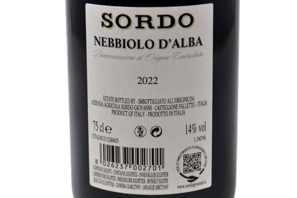 NEBBIOLO D'ALBA DOC 2022 - SORDO