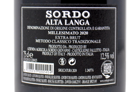 ALTA LANGA DOCG EXTRA BRUT MILLESIMATO 2020 - SORDO