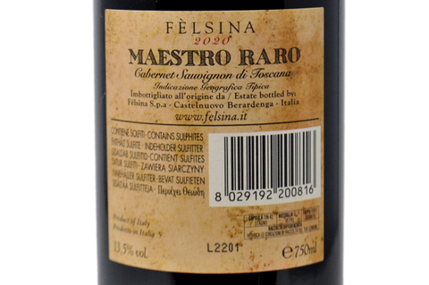 CABERNET SAUVIGNON DI TOSCANA IGT "MAESTRO RARO" 2020 - FELSINA