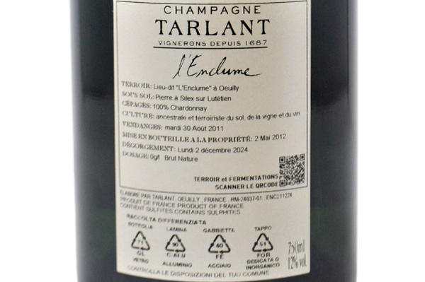 CHAMPAGNE BRUT NATURE BLANC DE BLANCS "L'ENCLUME" 2011 - TARLANT