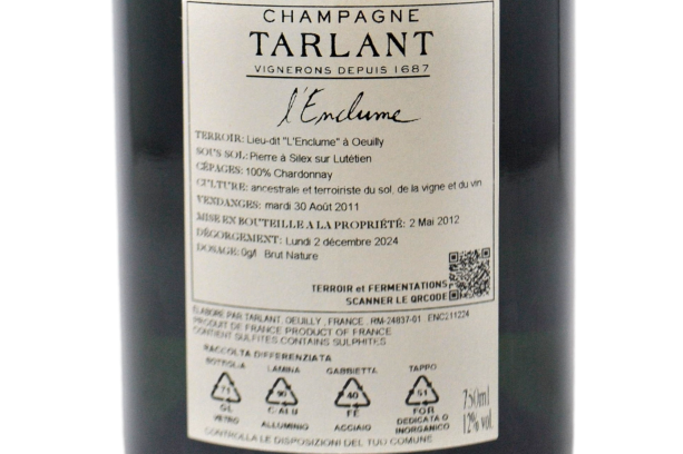 CHAMPAGNE BRUT NATURE BLANC DE BLANCS "L'ENCLUME" 2011 - TARLANT