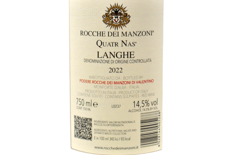 LANGHE DOC “QUATR NAS” 2022 - ROCCHE DEI MANZONI