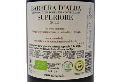 BARBERA D'ALBA SUPERIORE DOC 2022 - G.D. VAJRA