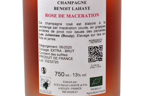 CHAMPAGNE EXTRA BRUT A BOUZY ROSE DE MACERATION - BENOIT LAHAYE