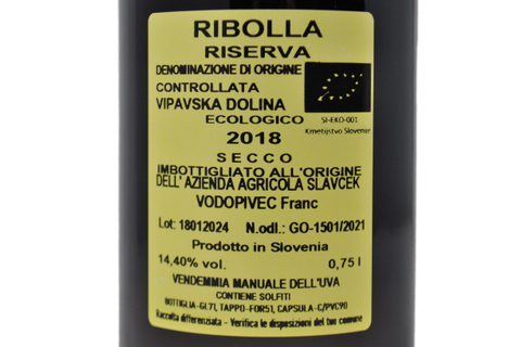 SLOVENIA RIBOLLA GIALLA RISERVA "REBULA" 2018 - SLAVCEK
