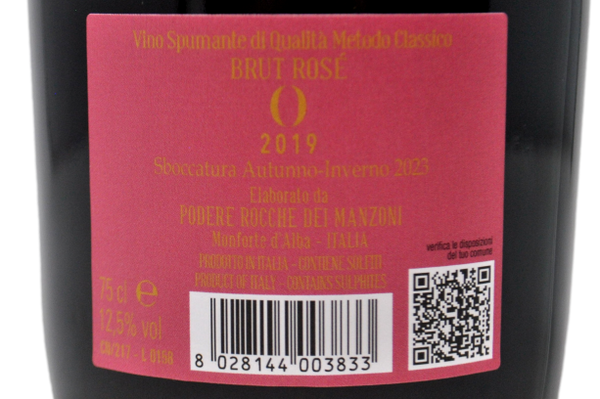 SPUMANTE METODO CLASSICO BRUT ROSE “VALENTINO ZERO" 2019 - ROCCHE DEI MANZONI