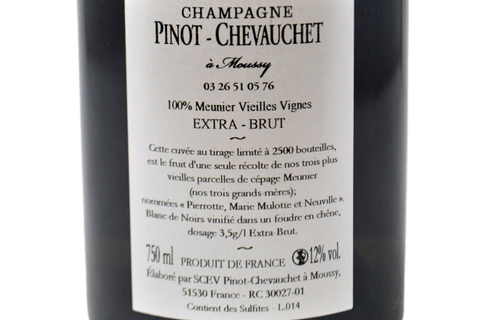 CHAMPAGNE BLANC DE NOIRS VIELLES VIGNES EXTRA BRUT 100% MEUNIER - PINOT CHEVAUCHET