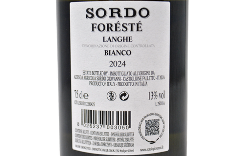 LANGHE BIANCO DOC "FORÉSTÉ" 2024 - SORDO