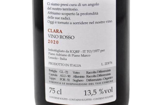 PIEMONTE VINO ROSSO "CLARA" 2020 - DECIMO FILARE