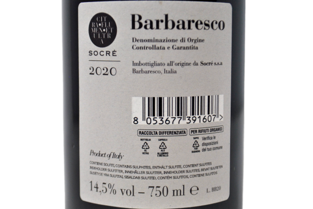 BARBARESCO DOCG 2020  - SOCRÉ