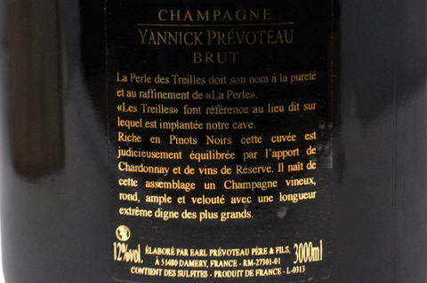 CHAMPAGNE BRUT "PERLE DE TREILLES" JEROBOAM CASSA LEGNO - YANNICK PREVOTEAU