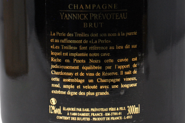 CHAMPAGNE BRUT "PERLE DE TREILLES" JEROBOAM CASSA LEGNO - YANNICK PREVOTEAU