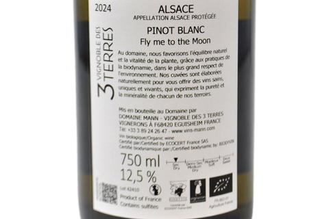 ALSACE PINOT BLANC SEC BIODINAMICO "FLY ME TO THE MOON" 2024 - DOMAINE MANN