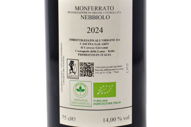 MONFERRATO NEBBIOLO DOC BIO "MATOT" 2024 - CASCINA GALARIN