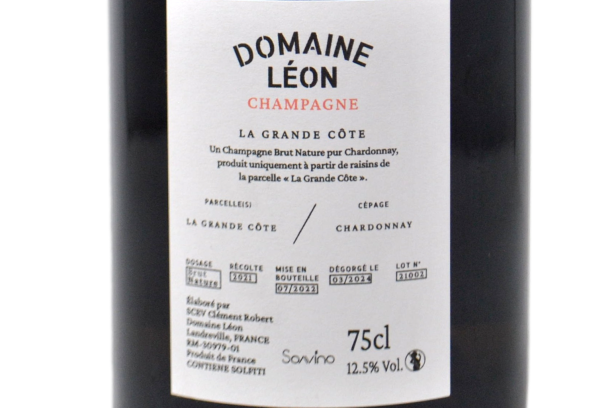 CHAMPAGNE BRUT NATURE "LA GRANDE COTE" 2021 - DOMAINE LEON