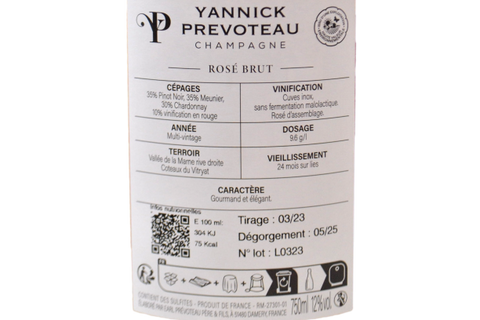 CHAMPAGNE ROSÉ BRUT - YANNICK PREVOTEAU