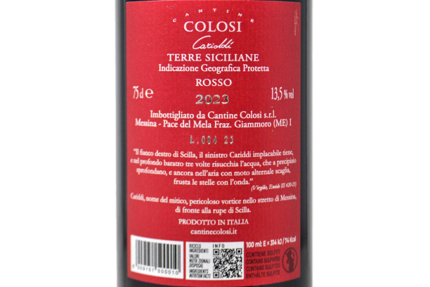 TERRE SICILIANE ROSSO IGP "CARIDDI" 2023 - CANTINE COLOSI