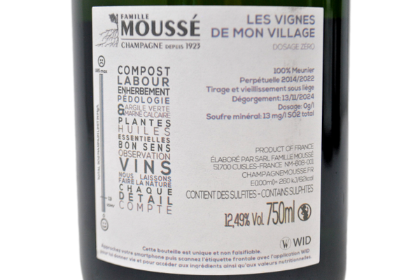 CHAMPAGNE EXTRA BRUT BLANC DE NOIRS "TERRE D'ILLITE" 2014 - MOUSSE' FILS