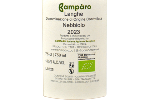 LANGHE NEBBIOLO DOC BIO "COSÌ" 2023 - AZIENDA AGRICOLA CAMPÀRO