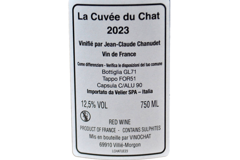 VIN DE FRANCE "LA CUVÉE DU CHAT" VINIFIÉ PAR JEAN CLAUDE CHANUDET 2023 - MARCEL LAPIERRE