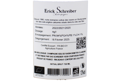CHAMPAGNE BRUT BIODINAMICO "INITIAL" - ERICK SCHREIBER
