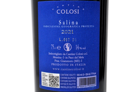 SALINA ROSSO IGP "GUARDIANO DEL FARO" 2021 - CANTINE COLOSI