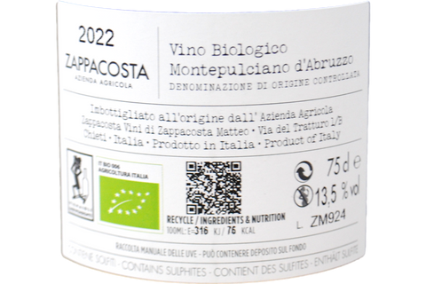 MONTEPULCIANO D'ABRUZZO DOC BIO 2024 - ZAPPACOSTA