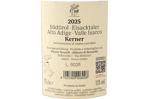 ALTO ADIGE - VALLE ISARCO DOC KERNER 2025 - ABBAZIA DI NOVACELLA