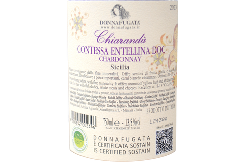 CONTESSA ENTELLINA DOC CHARDONNAY “CHIARANDÀ” 2023 - DONNAFUGATA