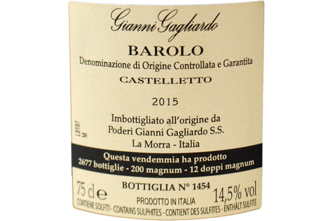 BAROLO DOCG "CASTELLETTO" 2015 - GIANNI GAGLIARDO
