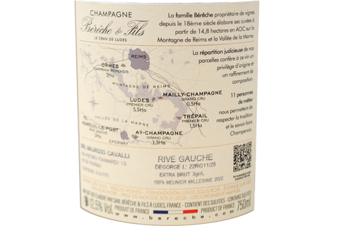 CHAMPAGNE BLANC DE NOIRS EXTRA BRUT "RIVE GAUCHE" 2022 - BÉRÊCHE & FILS